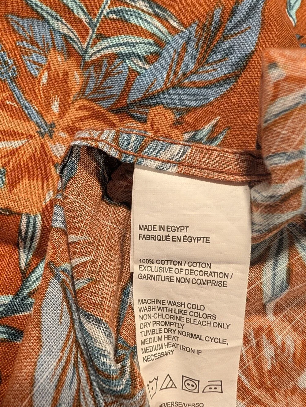 Izod Saltwater Dockside Chambray Short Sleeve Button Down Shirt Size Large